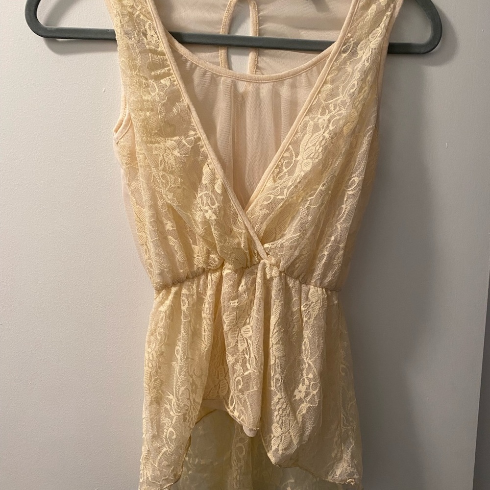Cream lace top